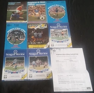 8 Brighton & Hove Albion programmes + teamsheet - 1980s job lot (1983-1989) - Picture 1 of 4
