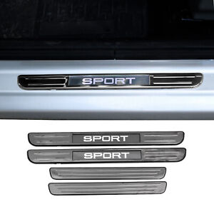 Illuminated Car Door Sill Protector Scuff for Toyota Sport Dark Chrome 4 Pcs