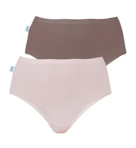 Sloggi Hikini Briefs 2 Pack - Pink/Brown, Sizes 12-22, Triumph Lingerie - Picture 1 of 4