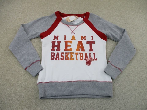Miami Heat Sweater Women Small White Red Basketball NBA Sweatshirt Ladies A23 Cover