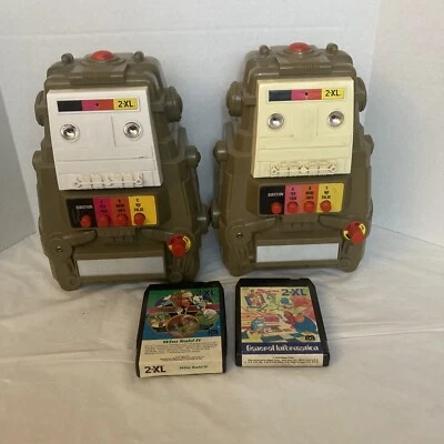(2) 1978 Mego Corp 2-XL Talking Robot 8 Track Players- With 2 Games NO CORD - Image 1 of 4