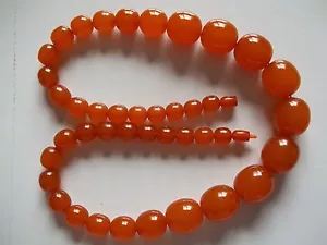 Collar de cuentas de ámbar prensado vintage báltico/letón, 130 gramos, 29 pulgadas de largo - Imagen 1 de 7