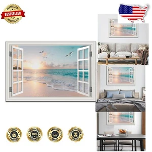 Stunning Ocean Theme Canvas Wall Art - Ready to Hang 32x48 for Living Room - Picture 1 of 9