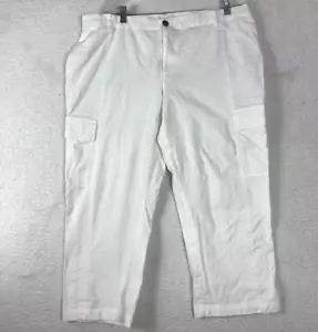 Chico's White Capri Cargo Straight Pants Size 3 Zip Women's Large Mid Rise - Picture 1 of 15