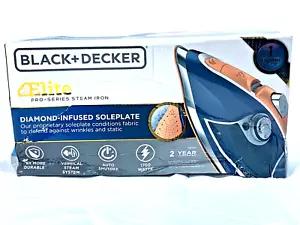 BLACK+DECKER D3300: Plancha de vapor Elite Pro-Series, 6 ajustes 1700 vatios azul marino nueva en caja - Imagen 1 de 9