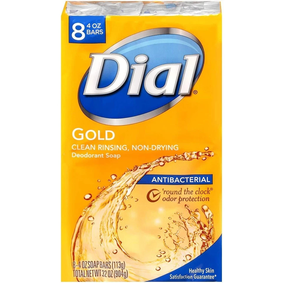 Dial Antibacterial Deodorant Soap Gold 8 - 4 Oz Bars