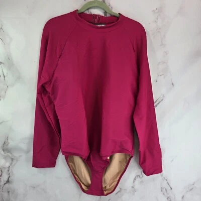 J Crew One Piece 24 3X Pink Rash Guard Ruched Bikini Full Coverage Swim Suit  - Image 1 of 4