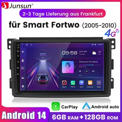 6+128G Android14 Carplay Für Benz Smart Fortwo 451 05-2015 Autoradio GPS Navi BT - Bild 1 von 4