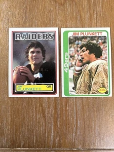 JIM PLUNKETT 1978 & 1983 TOPPS FOOTBALL LOT (2) 49ers and Raiders - Picture 1 of 2