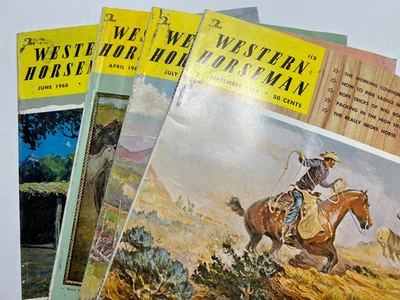 Lot of 4 WESTERN HORSEMEN Magazines  - 1968 - 1969 - SHOW HORSES / Ranch Life Foto 1 de 4