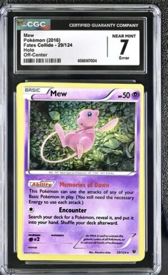 2016 Pokemon ERROR Mew Holo Fates Collide - WONKY MISCUT - Image 1 of 2