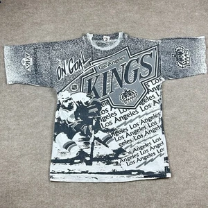 Camiseta vintage LA Kings AOP para hombre talla grande Magic Johnson NHL equipo de hockey 1991 - Imagen 1 de 13