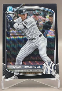 2025 Bowman Chrome George Lombard Jr Black Wave Refractor #/10 Yankees SP - Picture 1 of 3