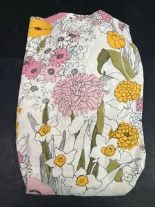 Vintage Twin Fitted Sheet Mod Flower Power 50/50 Burlington House 39" x 75" - Picture 1 of 6