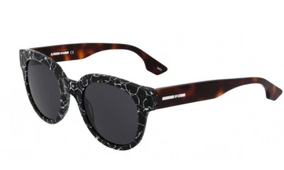 Gafas de sol McQueen MQ0068S 003 negro blanco y lente gris habana 49-23-150 Foto 1 de 3