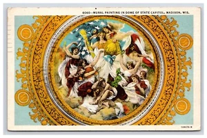 Postkarte: WI 1945 State Capitol Kuppel Wandmalerei, Madison, Wisconsin - verschickt - Bild 1 von 2