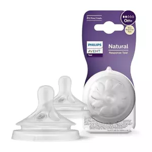 AVENT Natural Teat 0m+ Newborn Flow 2 Pack Flexible Ultra Soft SCY962/02 - Picture 1 of 1