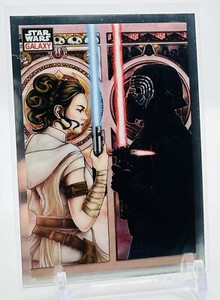 2023 TOPPS STAR WARS GALAXY CHROME CARD #48 A DYAD IN THE FORCE - REY & KYLO REN