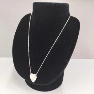 Gucci Sterling Silver Heart Logo Tag Pendant Necklace No Box Used - Picture 1 of 6