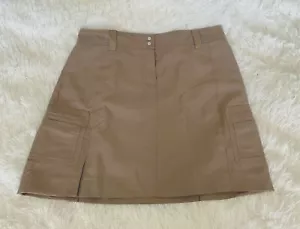 Falda de golf IZOD para mujer lisa caqui marrón elástica nueva con etiquetas 5 bolsillos talla 2 - Imagen 1 de 5