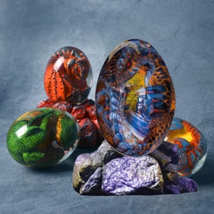 Cristal Lava Dragón Resina de Huevo Escultura Naranmental Dinosaurio Huevo Navidad Regalos Decoración - Imagen 1 de 24