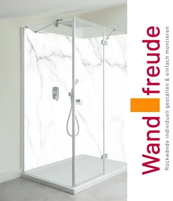 Duschrückwand Alu Carrara Marmor Duschrückwände Einzel Ecklösung Fliesenersatz - Bild 1 von 3