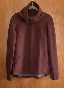 Kuhl Women’s Athena Pullover Ganache Cowl Neck Kangaroo Pocket Small EUC - Picture 1 of 6