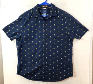 Camisa Denim & Flower Ricky Singh Para Hombres XL Azul Calce Ajustado Estampado Flamenco Abotonada - Imagen 1 de 17