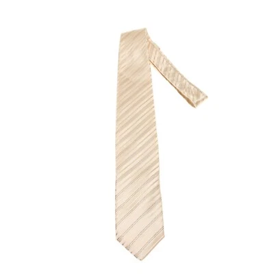 Italo Ferretti новый с Ярлыками шеи галстук в бежевый/коричневый/черный полосы 100% шелк сделано в Италии - Изображение 1 из 4