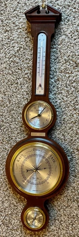 Howard Miller 612-718 Catalina Wall Clock Time Temperature Barometer Humidity Cover