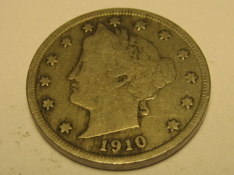 1910 Liberty Head Nickel VG ERROR LAMINATION UNDER "C" IN CENTS Cover