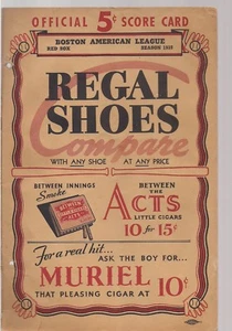1938 BOSTON BRAVES SCORE CARD VS CLEVELAND SEE SCAN  - Picture 1 of 1