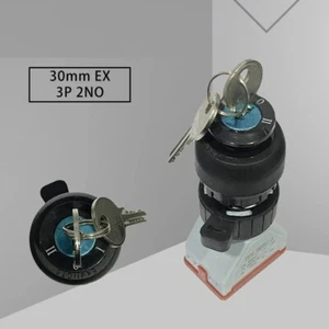 30mm 3P Rotary Control Switch Latching Lock IP66 Control Switch 2NO 2/3 Position - Picture 1 of 11