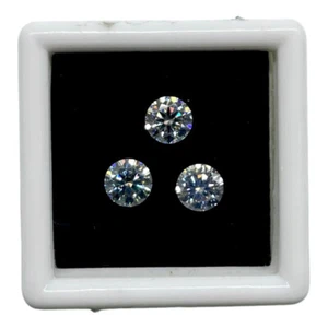 VVS 3 Stck. FG Lose Weiß Moissanit 5 mm Rund Diamant Schillernde Edelsteine Menge - Bild 1 von 14