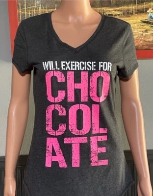 Camiseta Tek Gear Cuello en V DryTek EJERCICIO PARA CHOCOLATE Mujer’s Talla Pequeña Foto 1 de 4