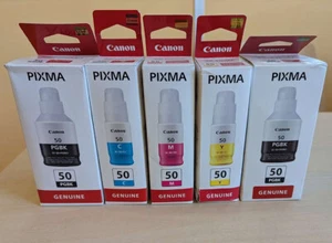 Canon GI-50 PGBK/ C/ M/ Y Tintenflaschen für Pixma G6050/G7050/G5050/GM4050 - Bild 1 von 1