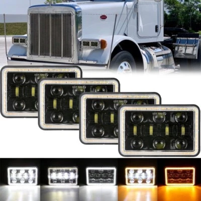 Faros LED 4x6 pulgadas Hi/Lo DRL para Kenworth T800 T400 T600 W900B clásicos 4 piezas Foto 1 de 4