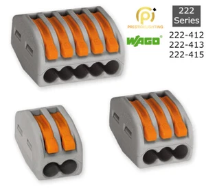 Wago Connettori 222- 412 413 415 Scatola di Giunzione Elettrica Riutilizzabile Leva Filo - Foto 1 di 2