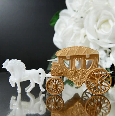 Caballo y Carruaje Quinceañera Princesa Fiesta Favores Oro Cenicienta Boda Foto 1 de 4