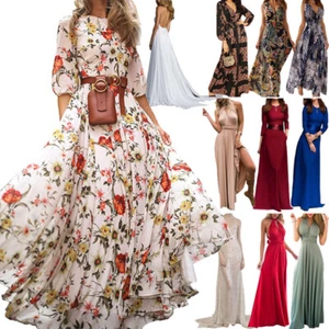 Formelle Damen Lang Ballkleid Party Ball Cocktail Wedding Brautjungfer Abend D ≌ - Bild 1 von 20
