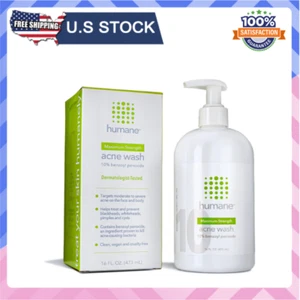Humane 10% Benzoyl Peroxide Acne Wash | Face & Body Treatment, 16 Fl Oz - Picture 1 of 11
