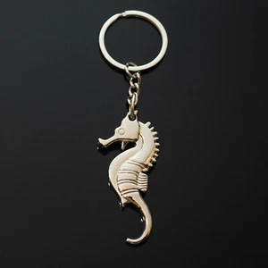 Seahorse Keychain Bottle Opener Silver Pendant Ocean Sea Horse Key Ring Gift - Picture 1 of 12