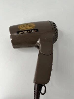 Secador de viaje Vidal Sassoon Professional 1600 mango plegable vintage marrón Foto 1 de 4