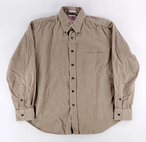 J.Press Pinwale Corduroy Shirt Brown Long Sleeve Button Down Trim Fit Mens L - Picture 1 of 8