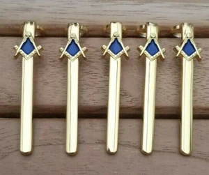5 VERGOLDETES FREIMAURERSYMBOL & BLAUE FÜLLE FÜR HOLZDREHEN SCHLANKE STIFTCLIPS - Bild 1 von 2