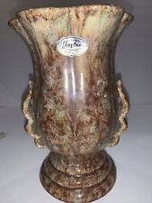 Jasba Keramik 7 1/2” Drip Glaze Vase Urn Vintage West German Art Pottery Brown