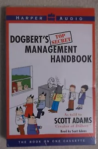 DOGBERTS TOP SECRET MANAGEMENT HANDBOOK HARPER AUDIOBOOK CASSETTE NEW VINTAGE - Foto 1 di 3