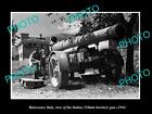 Old Large Historic Photo Balsorano Italy Italian 210Mm Howitzer Gun Wwii C1944