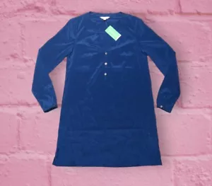 NWT $198 Lilly Pulitzer Delphine Stretch Silk Tunic Dress Womens Small True Navy - Picture 1 of 10