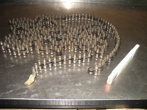 3 Mtr Transportkette 3/4" x 7/16" Rollenkette Kette mit zus. Kunsstoffrollen - Picture 1 of 2